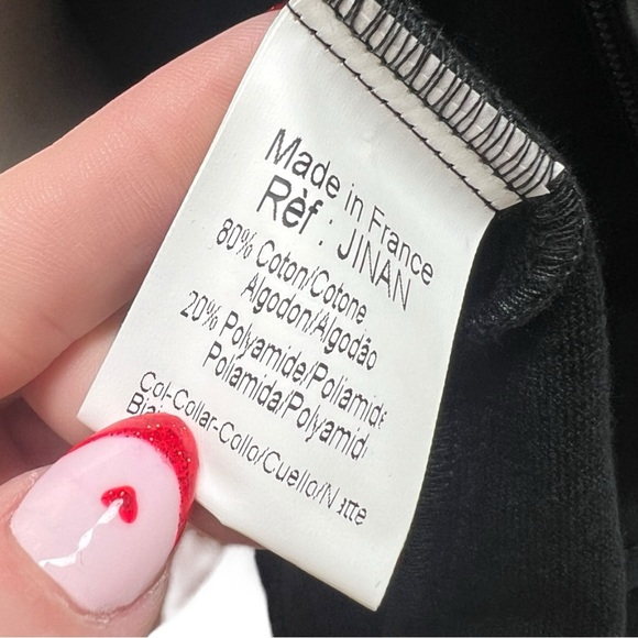 VTG 90's Black Velveteen RAYURE Paris Zip Up Jacket/ Top w/ Flared Cuffs Sz 40 - Picture 8 of 10